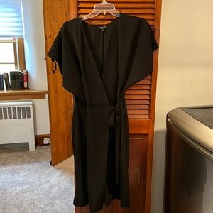 Topshop Black Wraparound Cocktail Dress